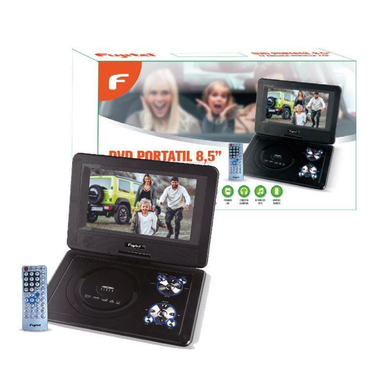 Reproductor de DVD portátil Fujitel con pantalla de 8.5 pulgadas, TV análoga y pantalla giratoria de 270 grados-2