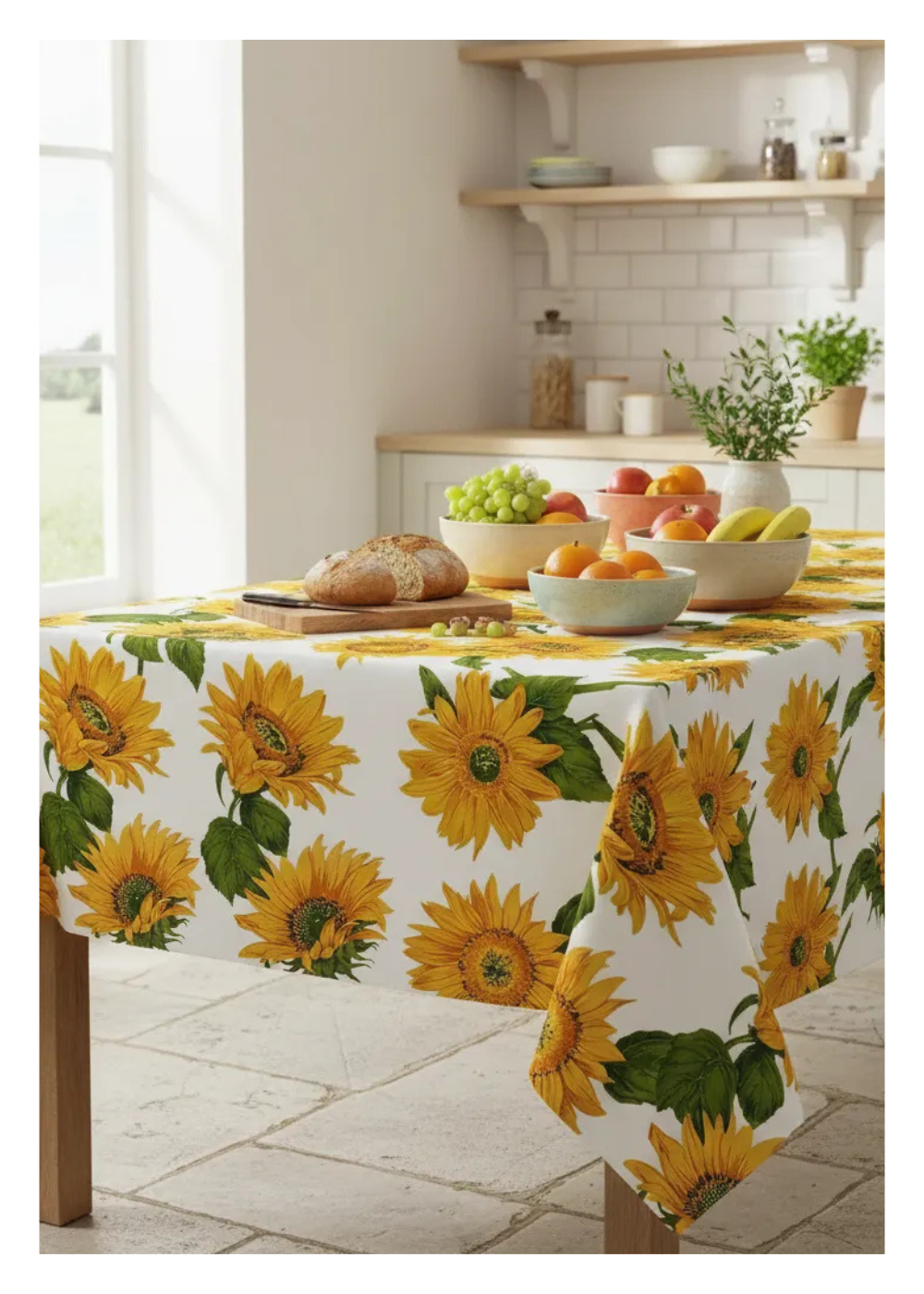 Mantel de Hule Grueso Impermeable Estilo Girasol 140 x 2 mts-0