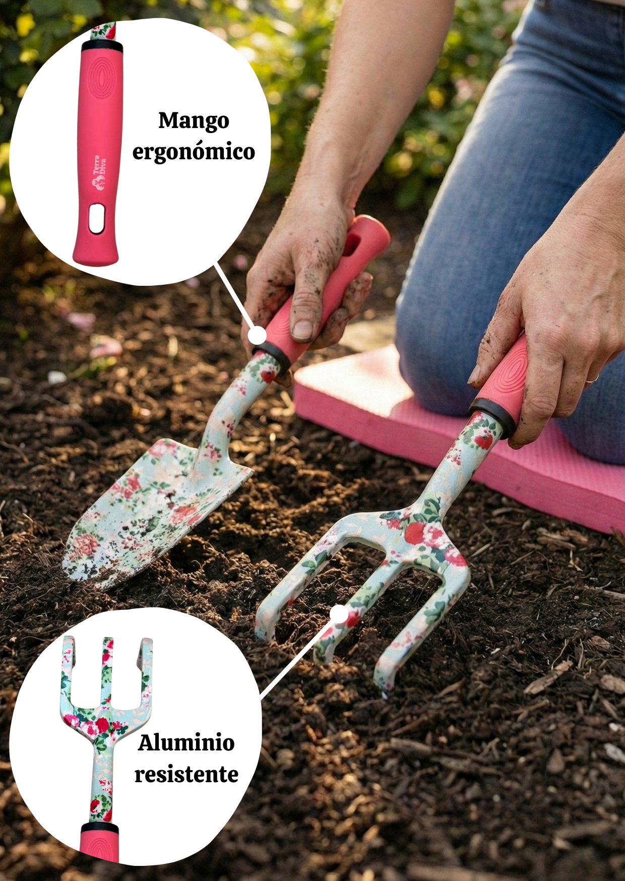 Kit Jardineria Modelo Carmel 9 componentes herramientas manuales-4