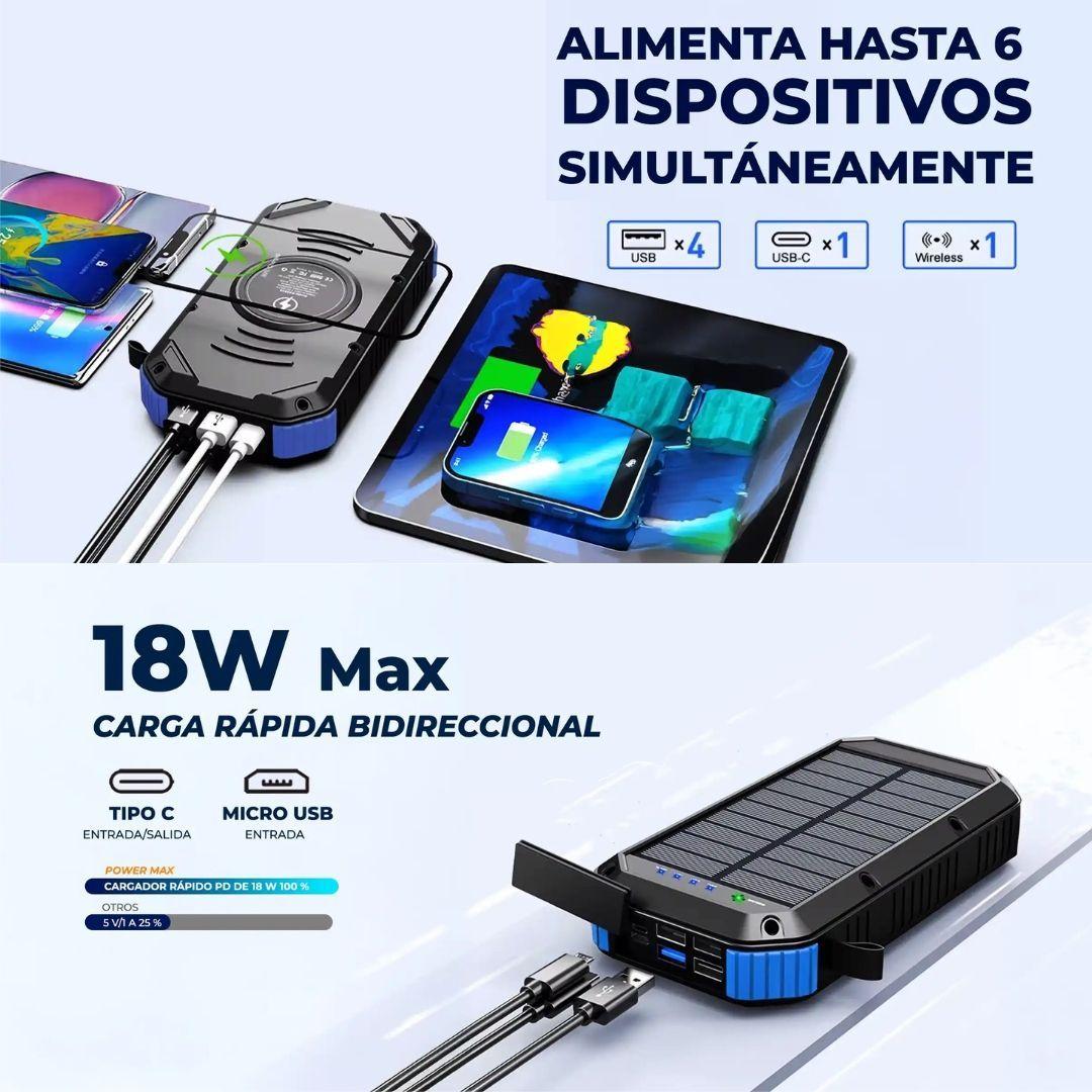 Pack Cargador Power Bank 30 000mah Panel Solar 10w-8