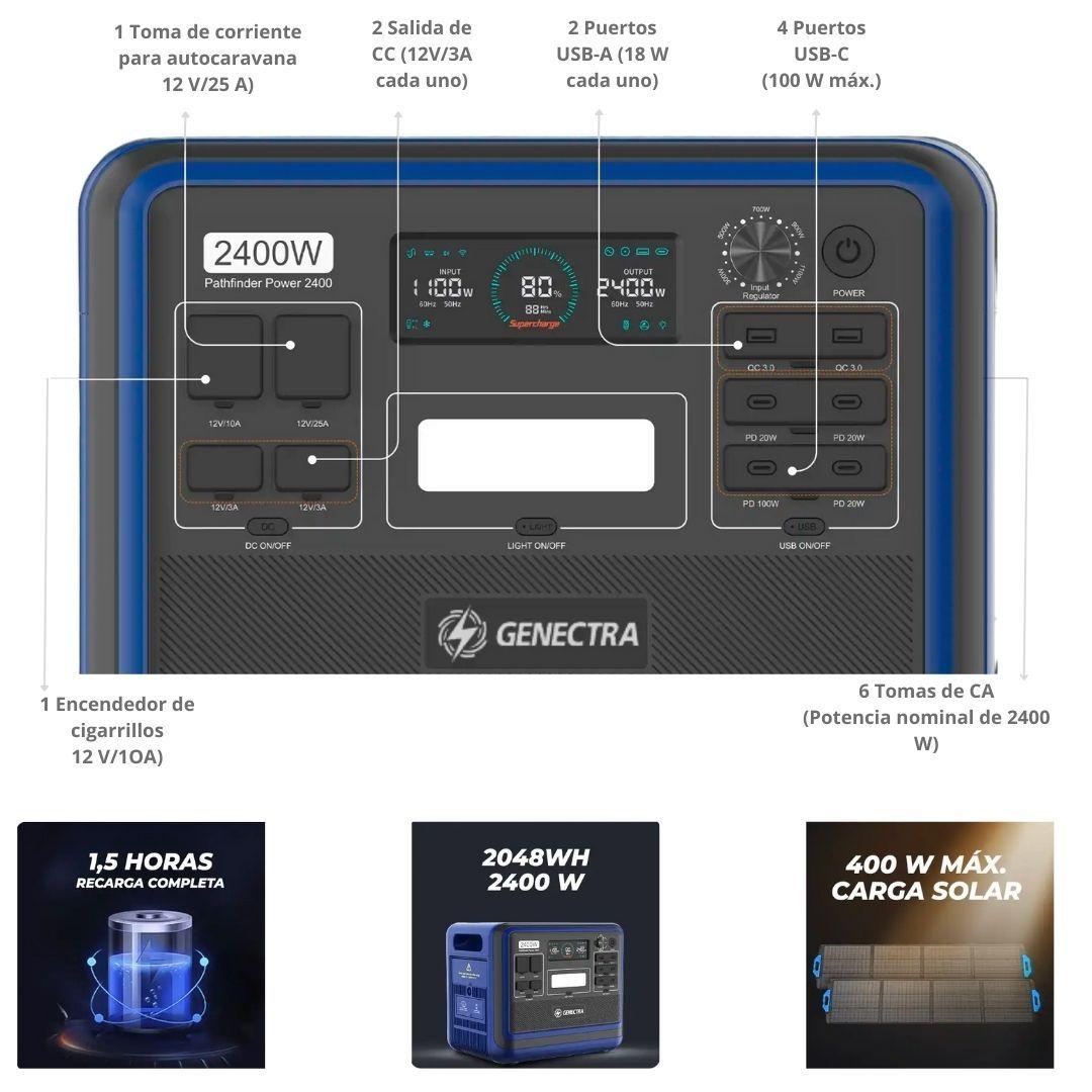 Estación De Energía Solar Pathfinder Power 2400 Genectra-6