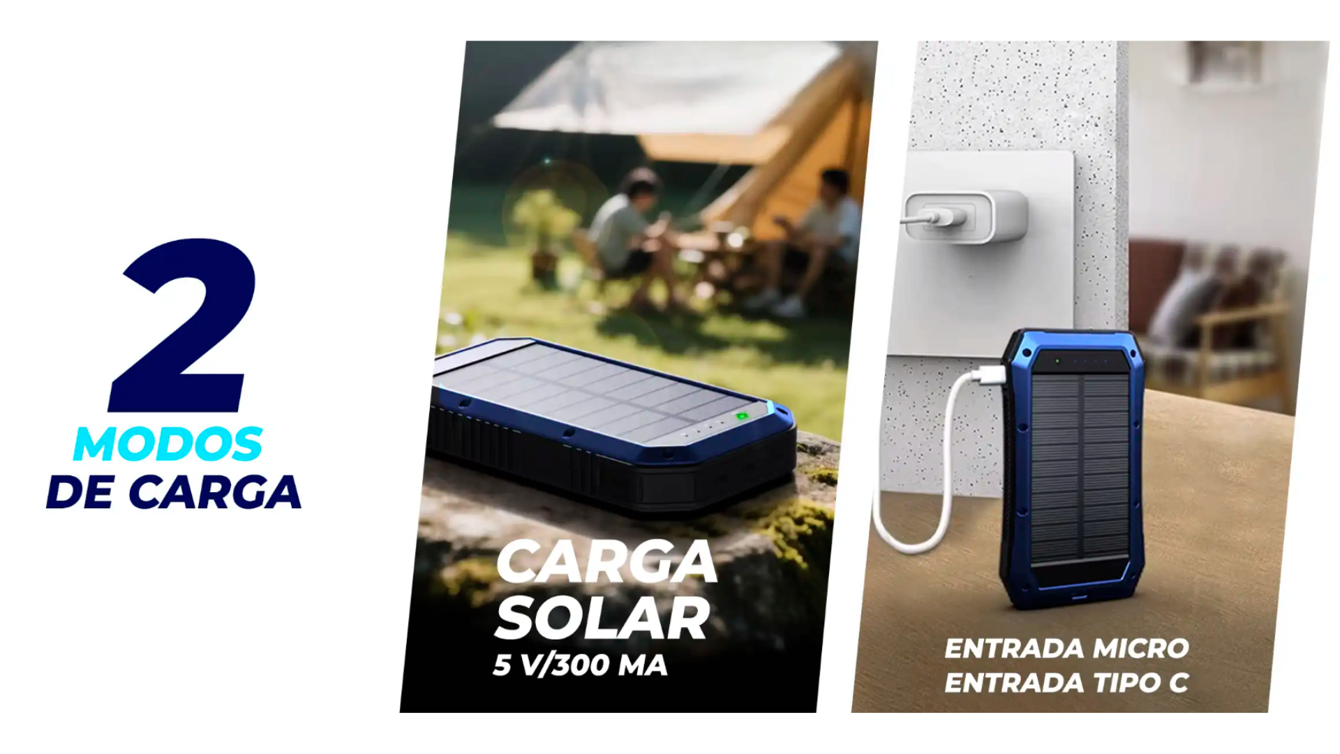 Pack Cargador Solar Power Bank 20000mah Panel Solar 10w-7