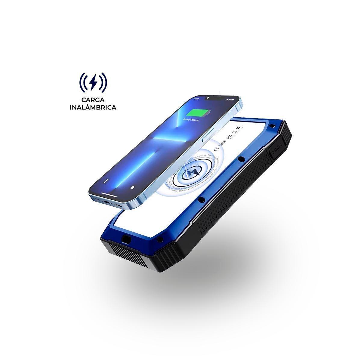 Power Bank Bateria Solar Cargador Portátil 20.000mah Azul-3