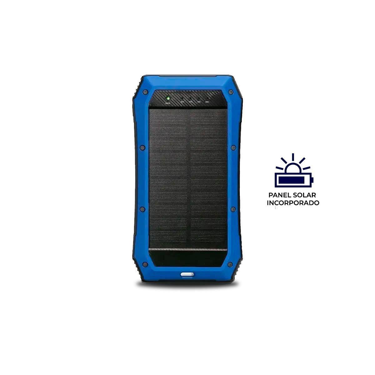 Power Bank Bateria Solar Cargador Portátil 20.000mah Azul-5