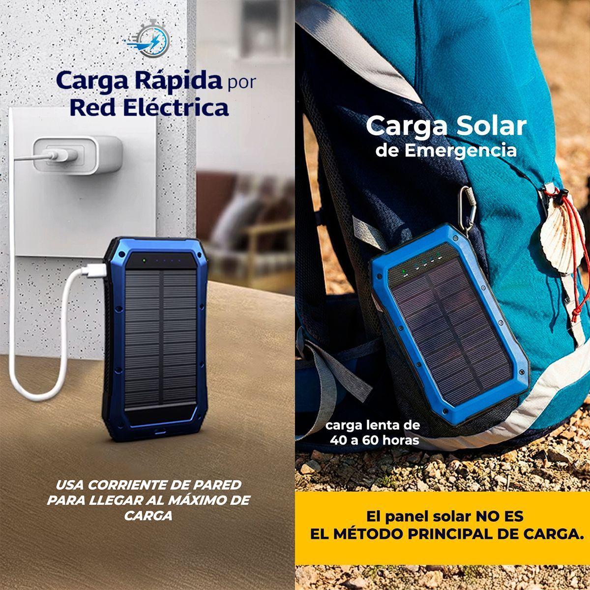 Power Bank Bateria Solar Cargador Portátil 20.000mah Azul-7