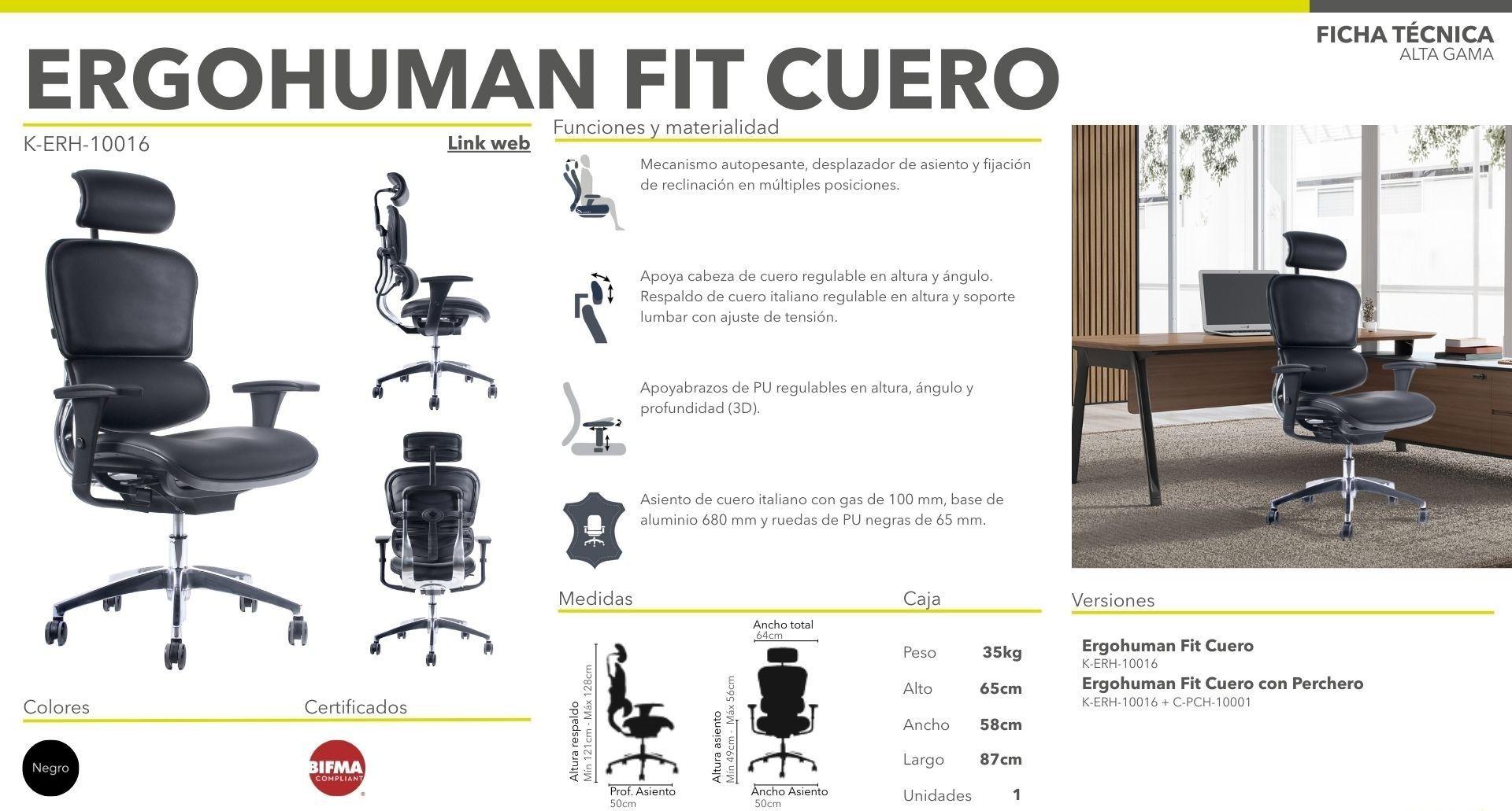 Silla ejecutiva escritorio Ergofit Cuero-3