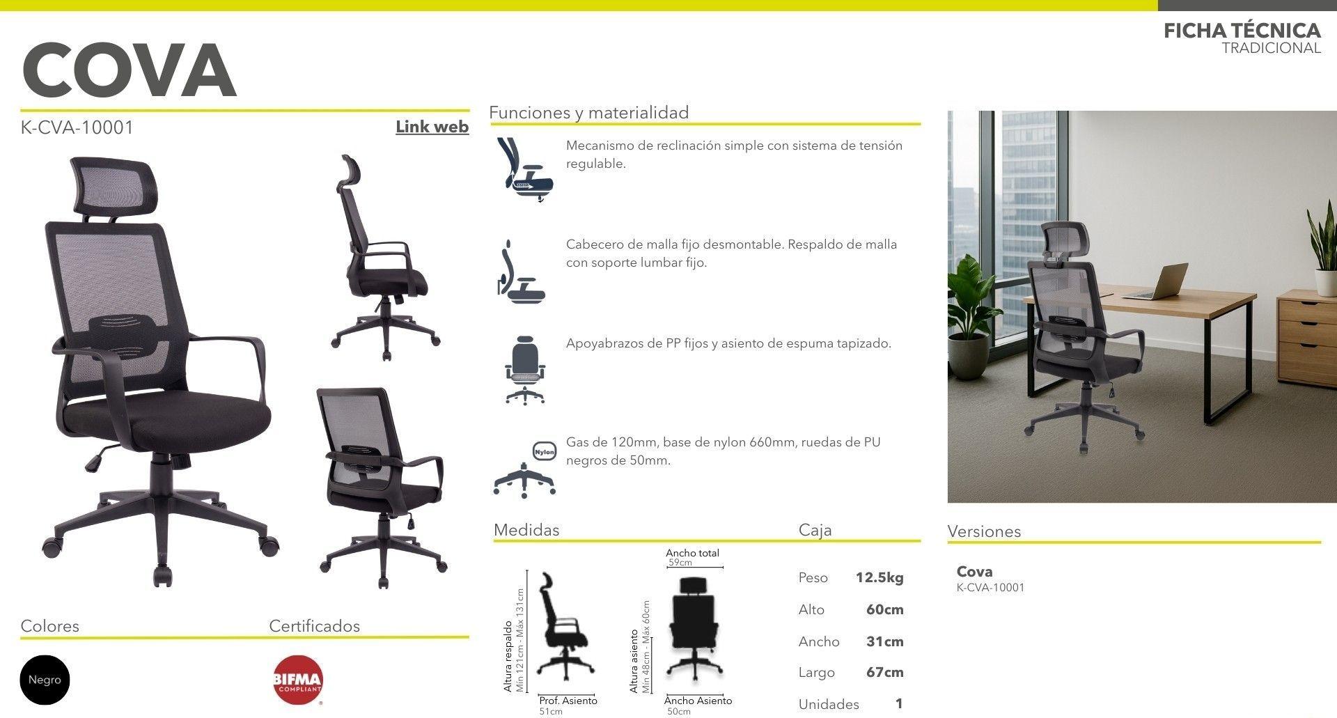 Silla Ergonómica para teletrabajo Cova - Cabecero-4