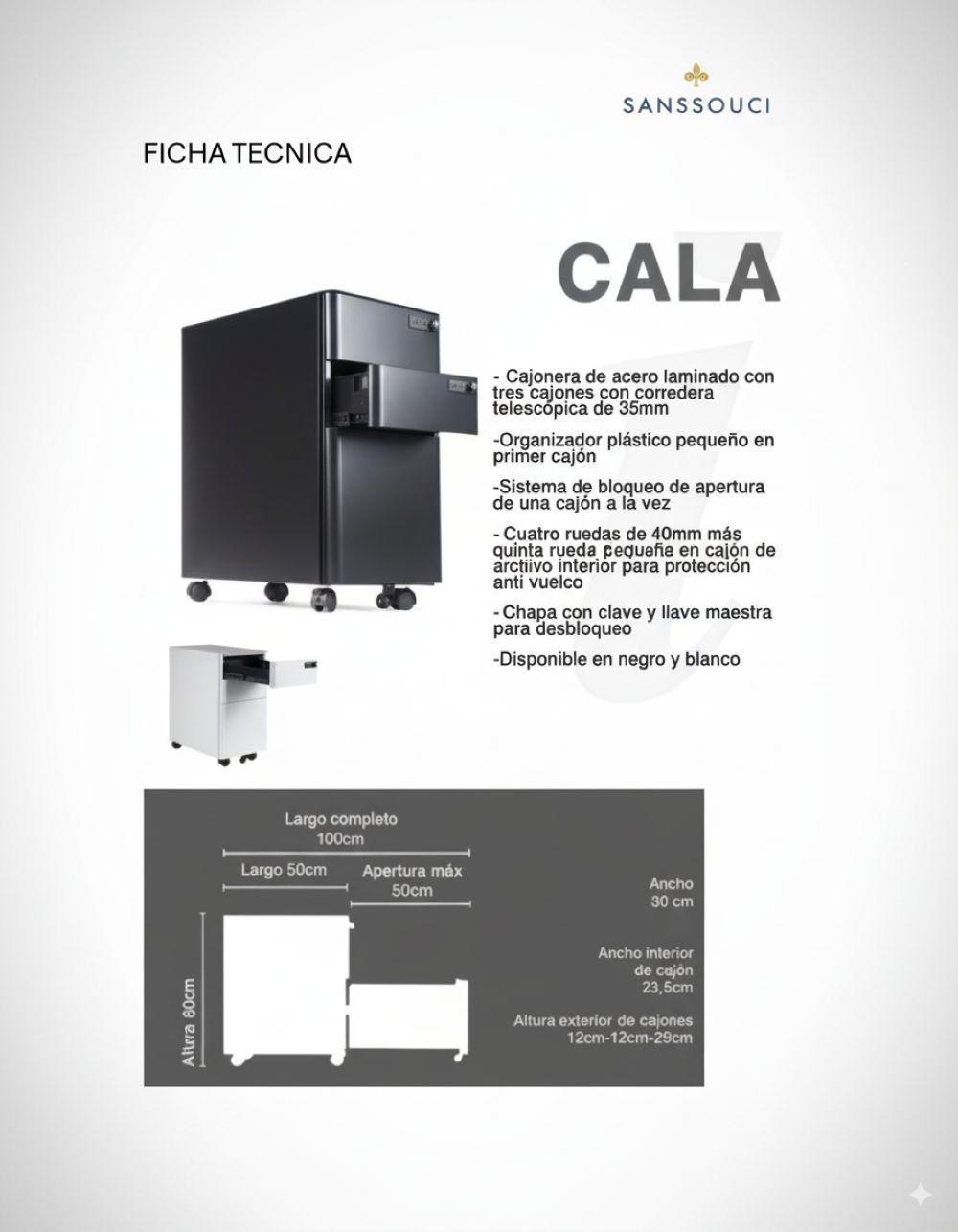 Kardex acero Cala 3 cajones con clave-4