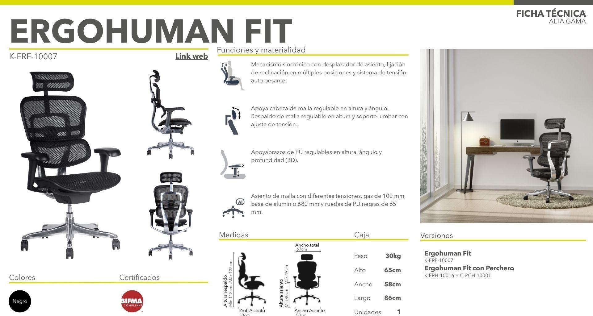 Silla ejecutiva escritorio Ergofit Malla-4