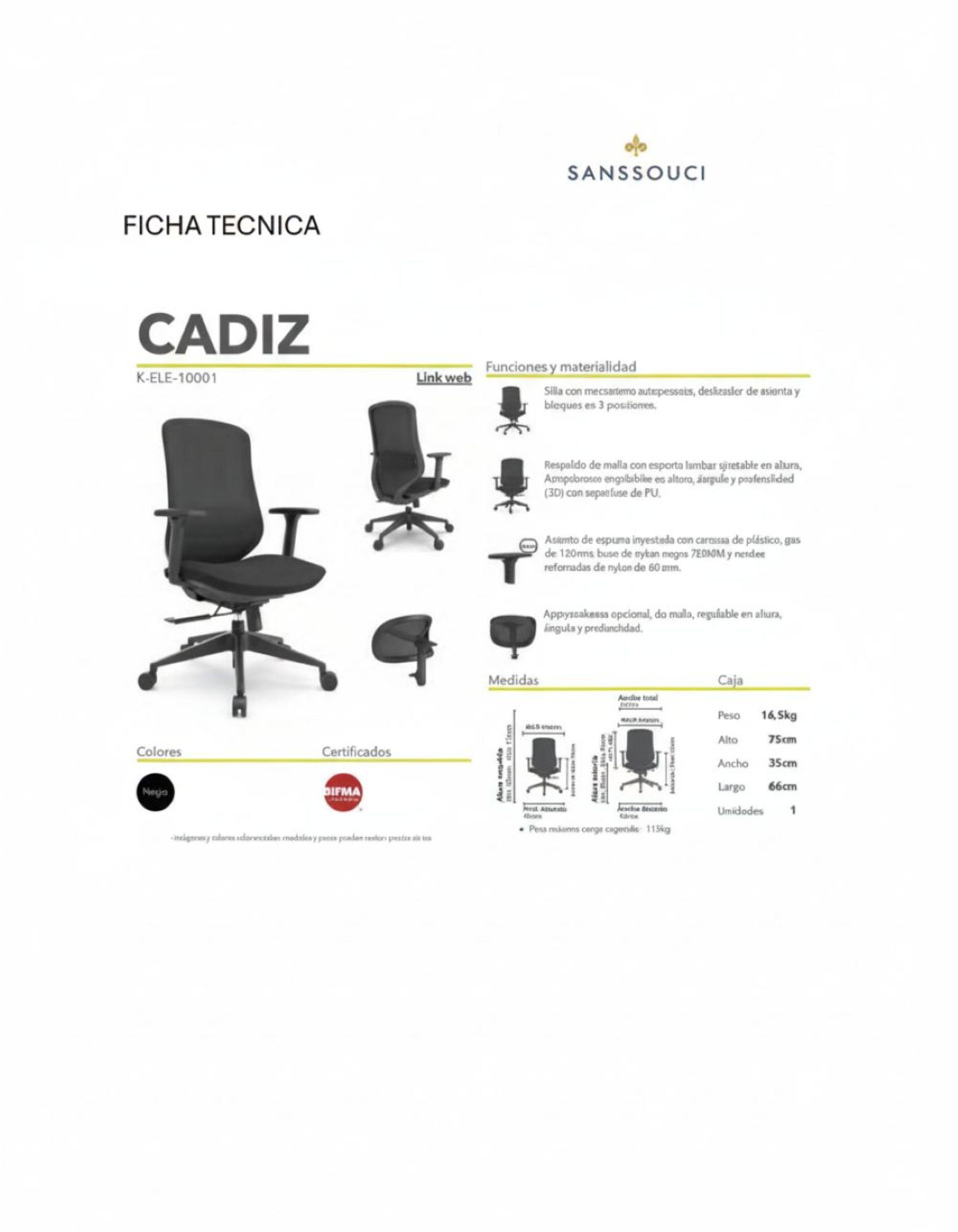 Silla escritorio Cadiz - Ergonómica - Ideal Teletrabajo-4
