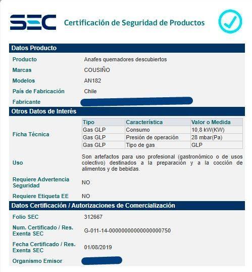 Anafe Cocina Gas 2 Platos Fierro Fundido Certificada Sec-4