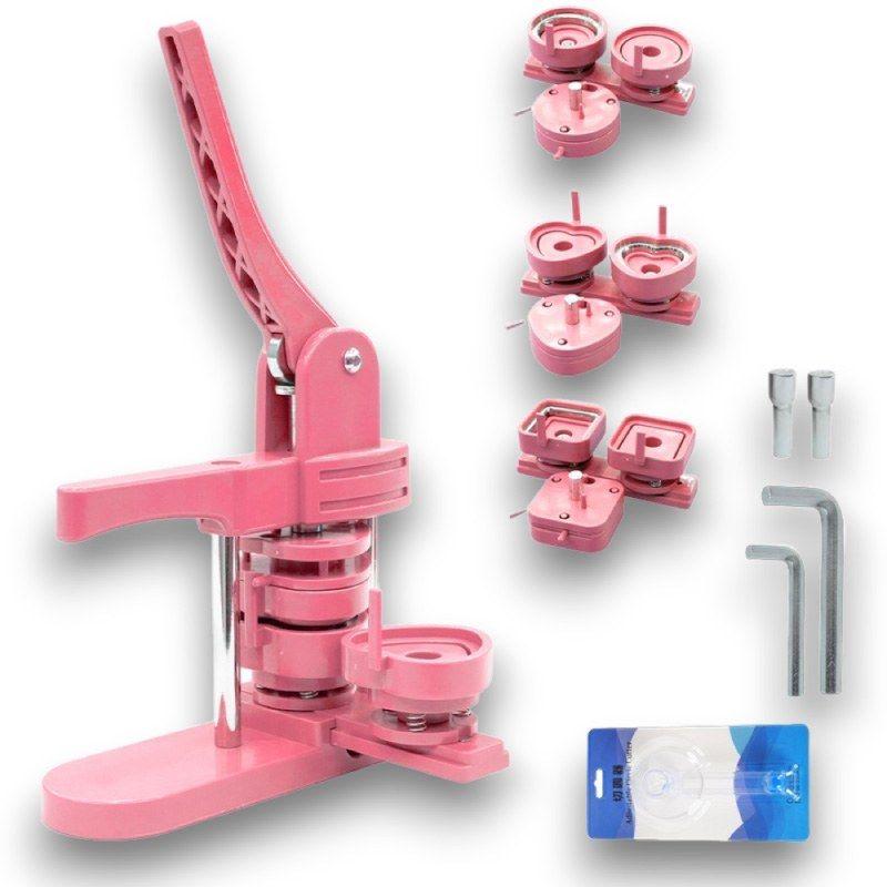 Máquina de chapitas 2 en 1 - Colores · Rosada-0