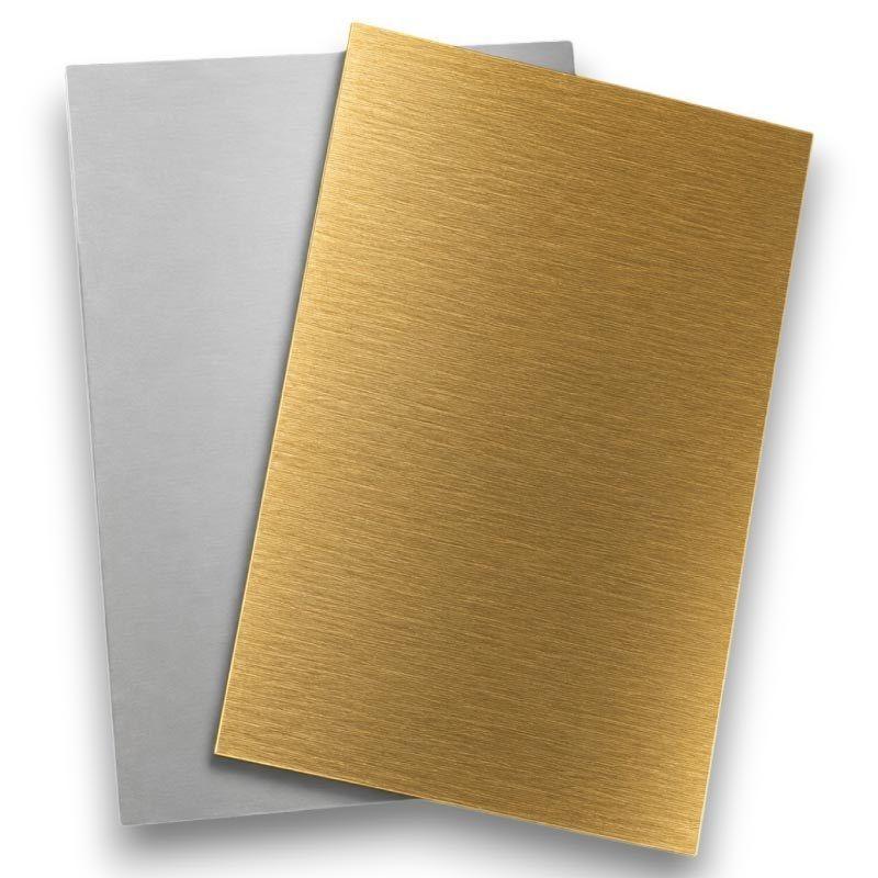 Placa de aluminio Sublimable A4 - Dorado Cepillado · 1-0