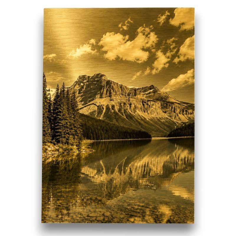 Placa de aluminio Sublimable A4 - Dorado Cepillado · 1-2