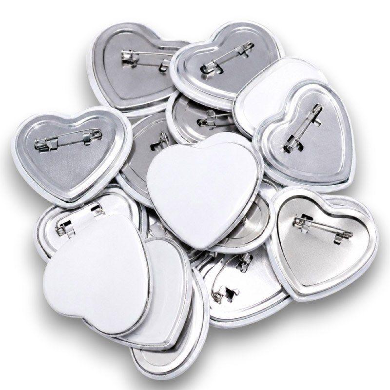 Chapitas Corazón Con Alfiler Pack 100 Unidades Metal-0