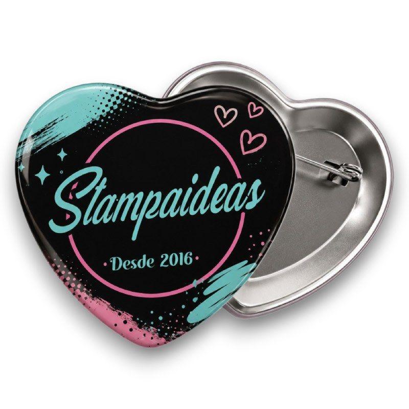 Chapitas Corazón Con Alfiler Pack 100 Unidades Metal-1
