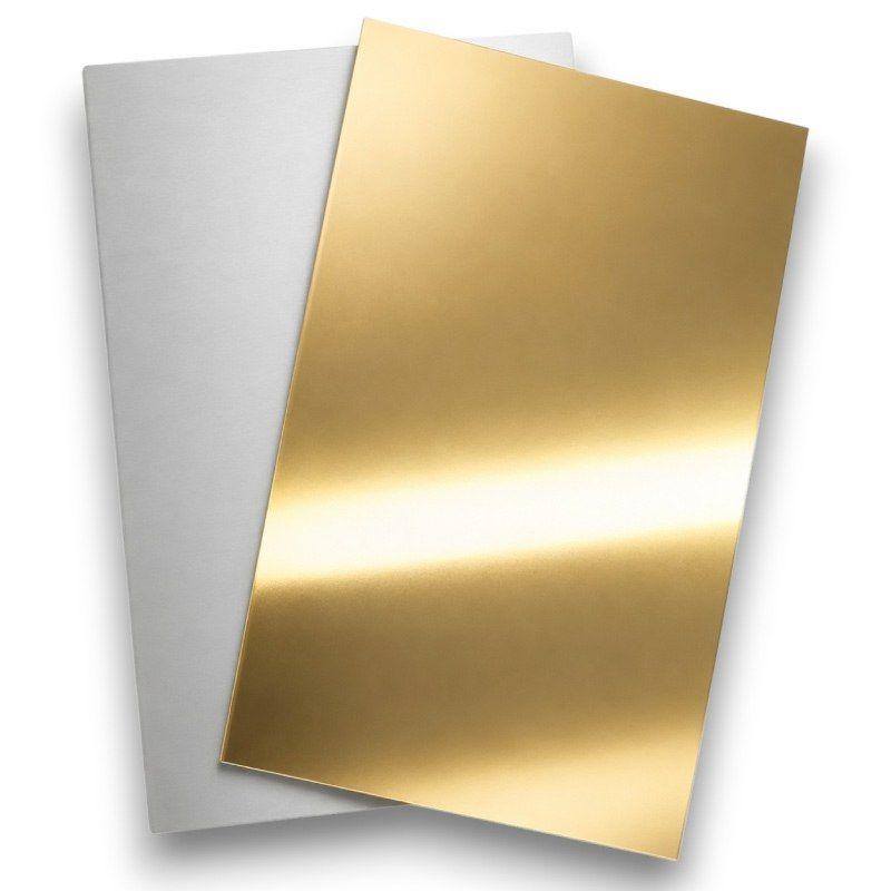 Placa de aluminio Sublimable A4 - Dorado Espejo · 1-0