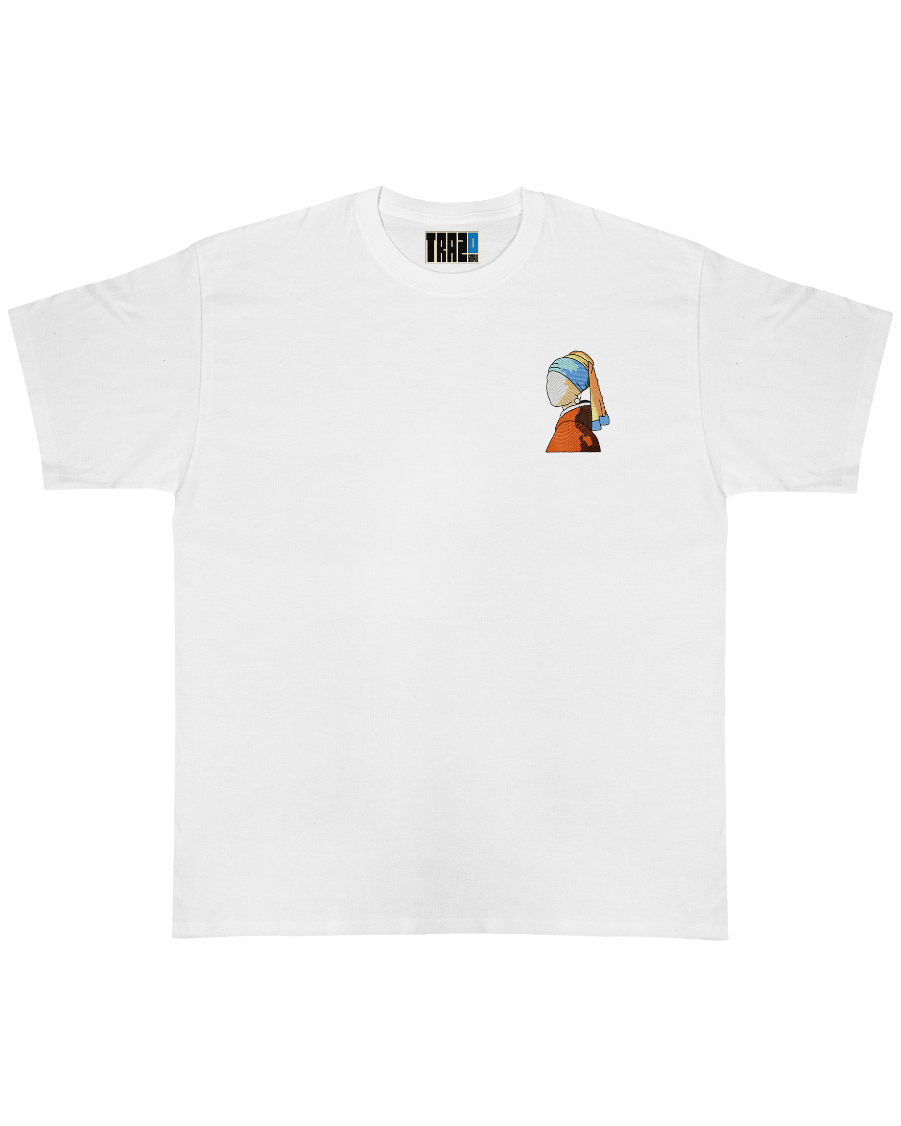 Polera Bordada Arte y Música La Joven de la perla-0