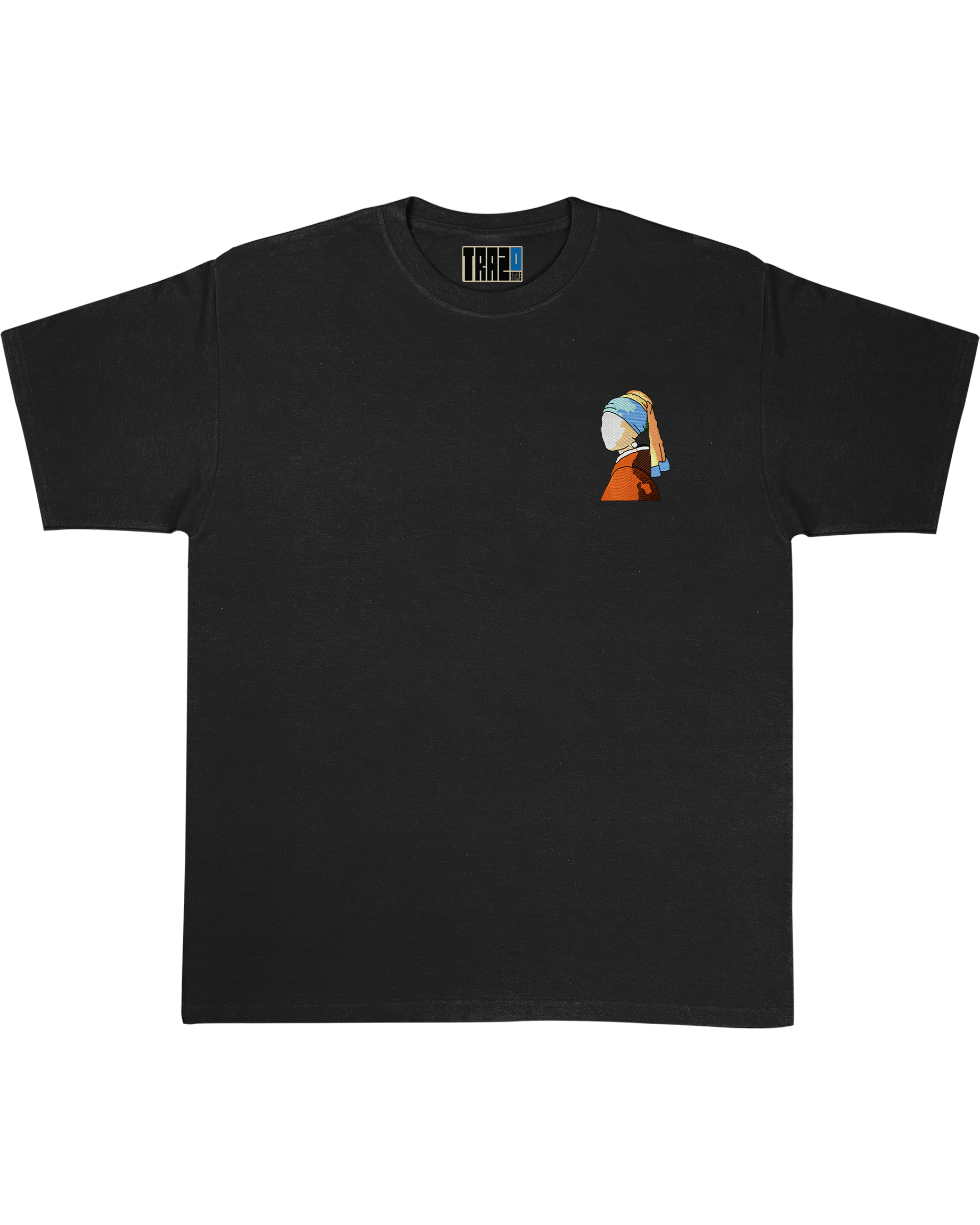 Polera Bordada Arte y Música La Joven de la perla-0