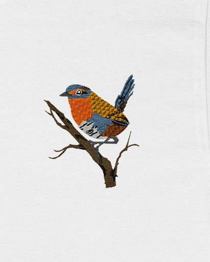 Polera Bordada Aves de Chile Chucao-1