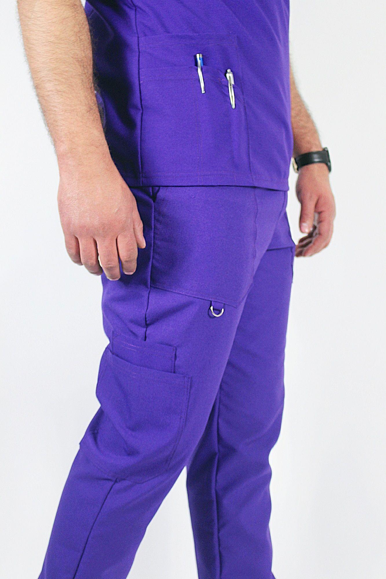 Pantalón Clínico Recto Antibacterial y Antifluidos Violeta-1