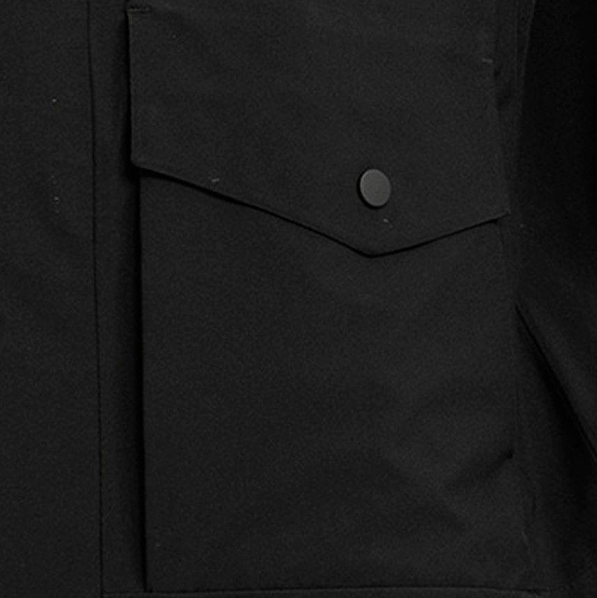 Cortaviento Impermeable Urbano Hombre Negro Estampado-3