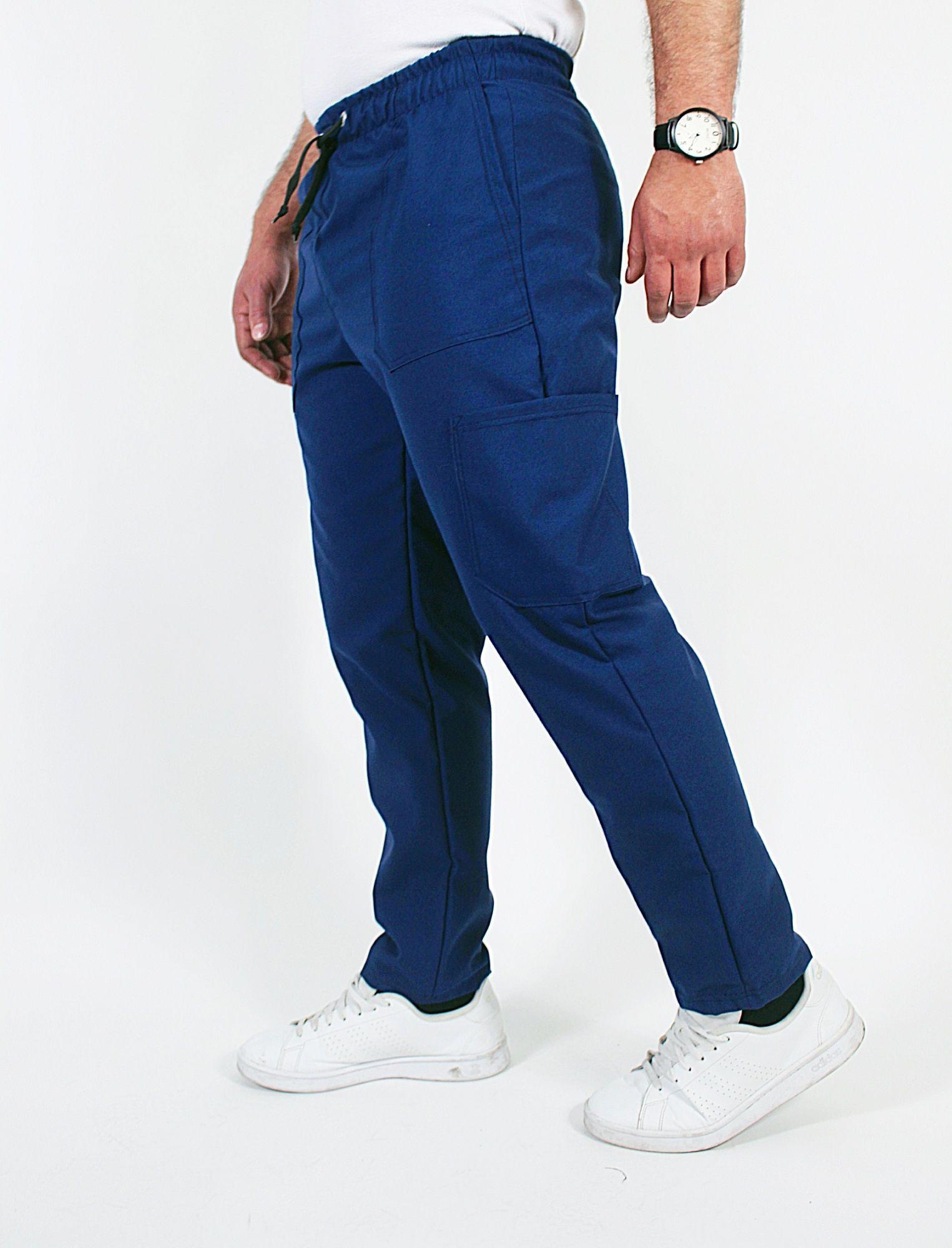 Pantalón Clinico Recto Antibacterial y Antifluidos Azul Marino-3