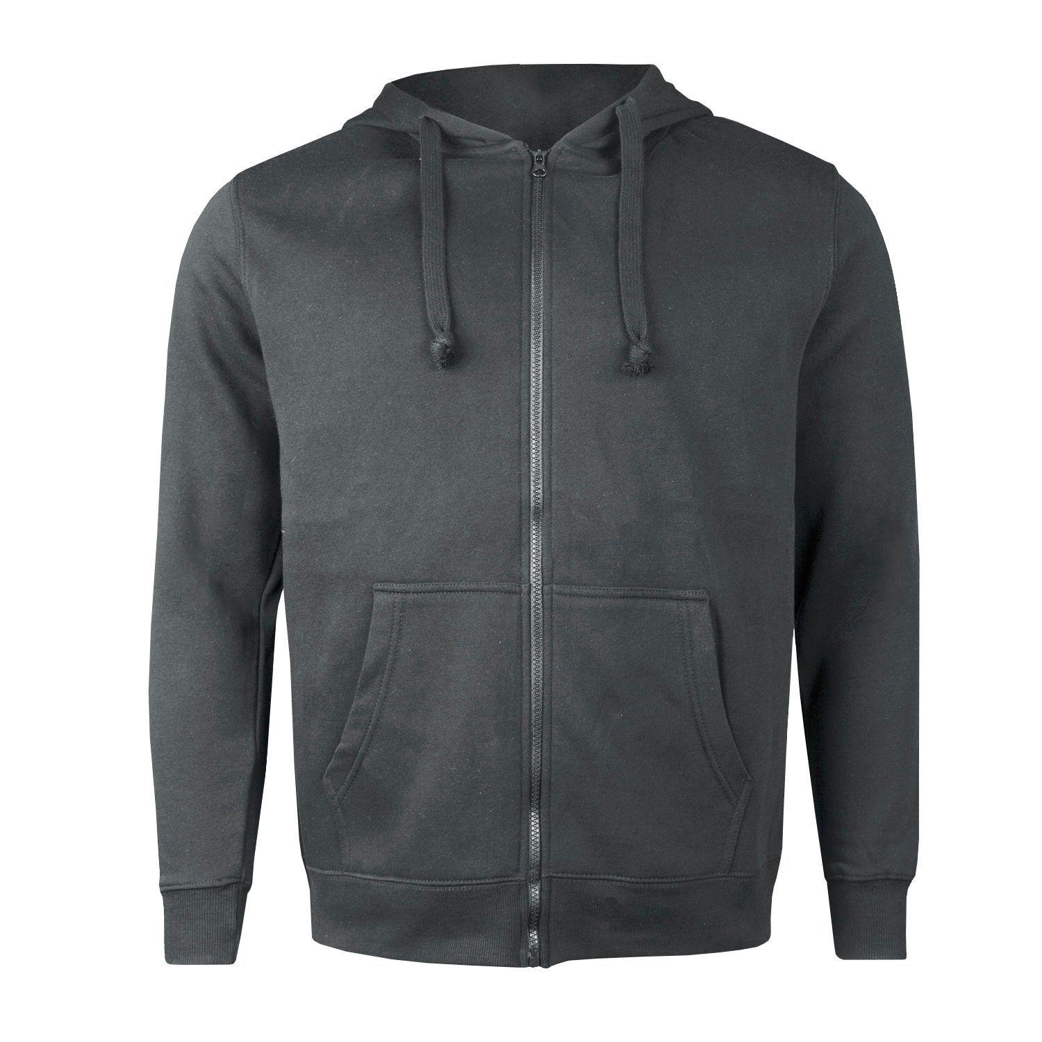 Polerón Canguro Con Cierre Unisex Gris-0