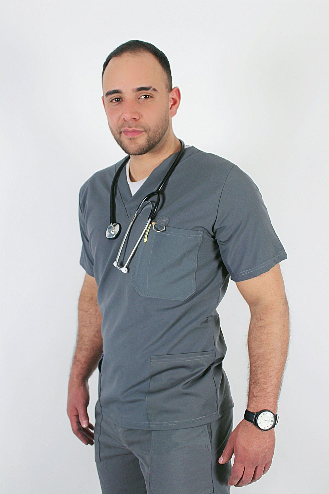 Polera  Clínica Antibacterial y Antifluidos Plomo -1