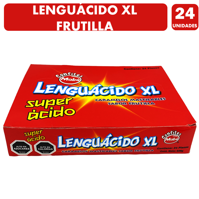 Dulces Lenguácidos Xl, Sabor Frutilla, Mabú (Caja Con 24 Un)-0