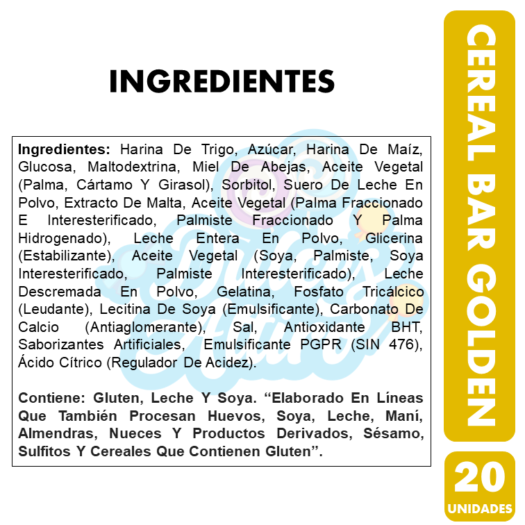 Cereal Bar Golden - Amarillo (Caja Con 20 Unidades)-1