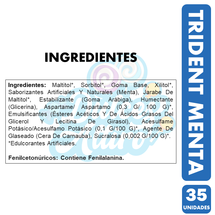 Trident En Frasco Azul - Sabor Menta (Frasco Con 35Un)-1