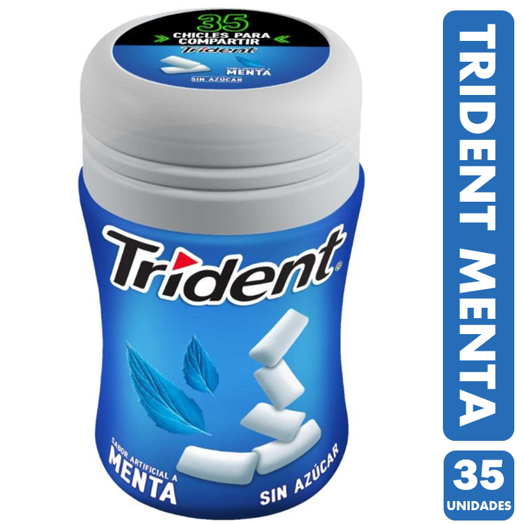 Trident En Frasco Azul - Sabor Menta (Frasco Con 35Un)-0