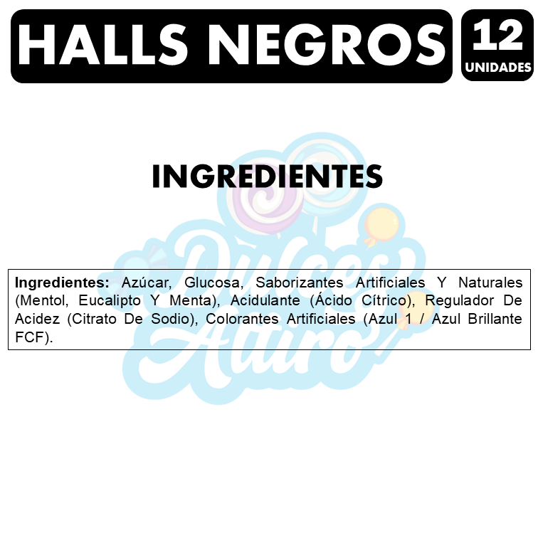 Caramelo Halls Negros (caja Con 12 Unidades)-1