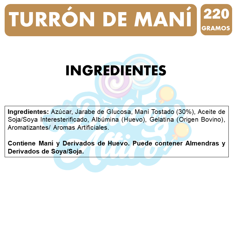 Barra De Turron Mani De Arcor - Turron Largo(Barra Con 220G)-1