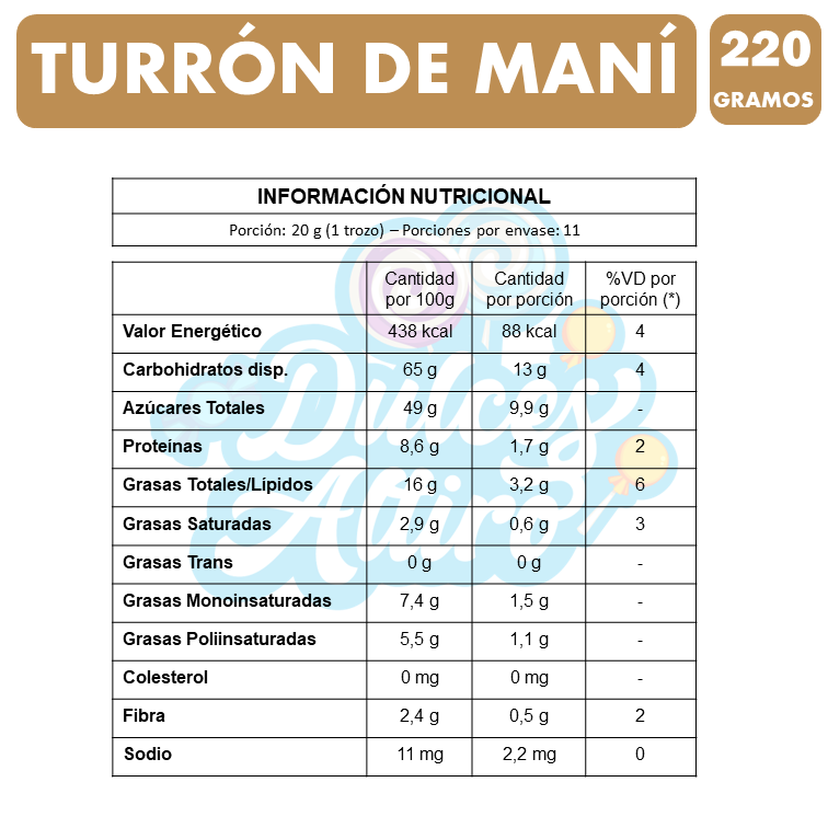 Barra De Turron Mani De Arcor - Turron Largo(Barra Con 220G)-2