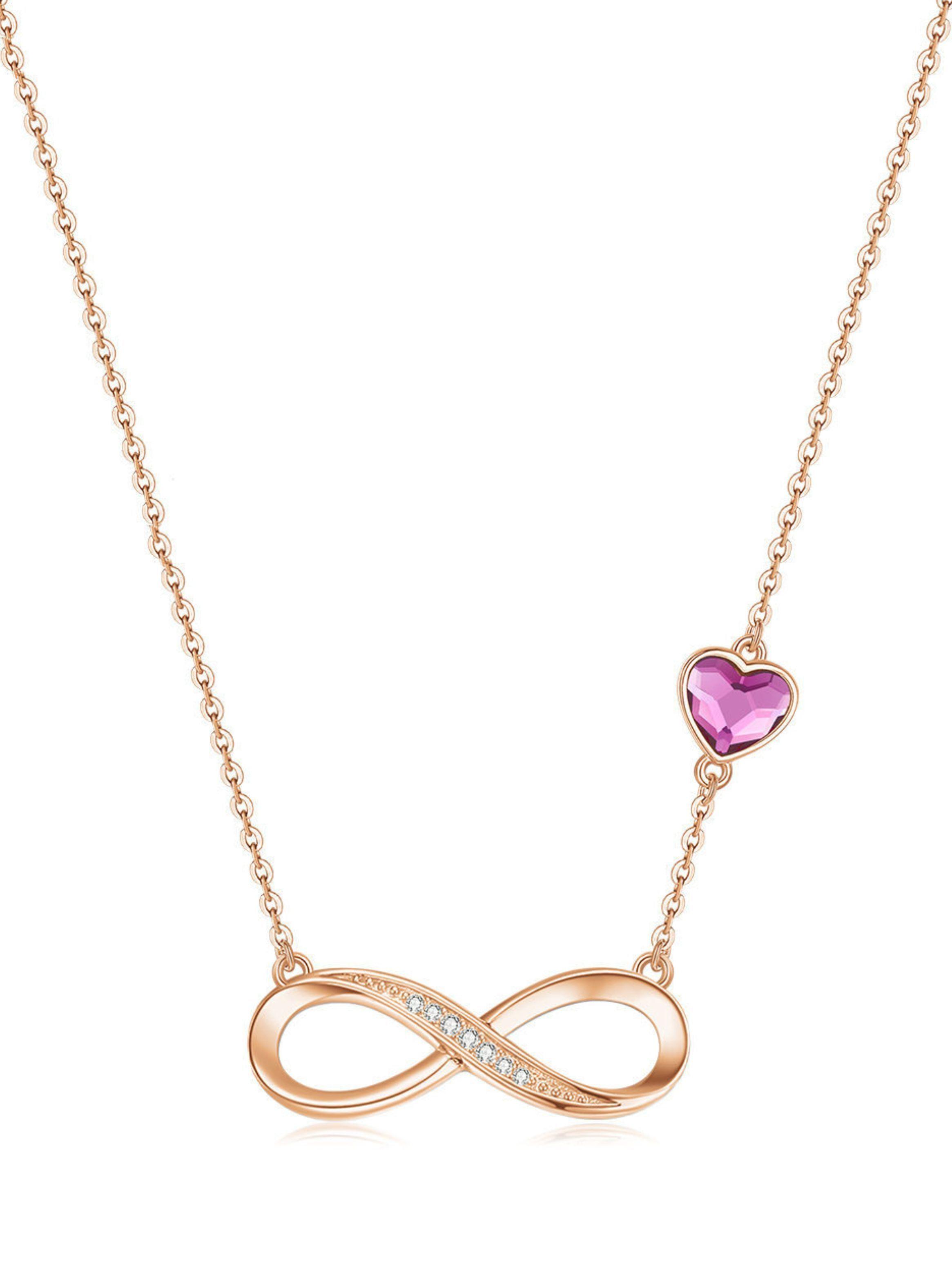 Collar Mujer Plata Italiana Nice You Rose Pink-0