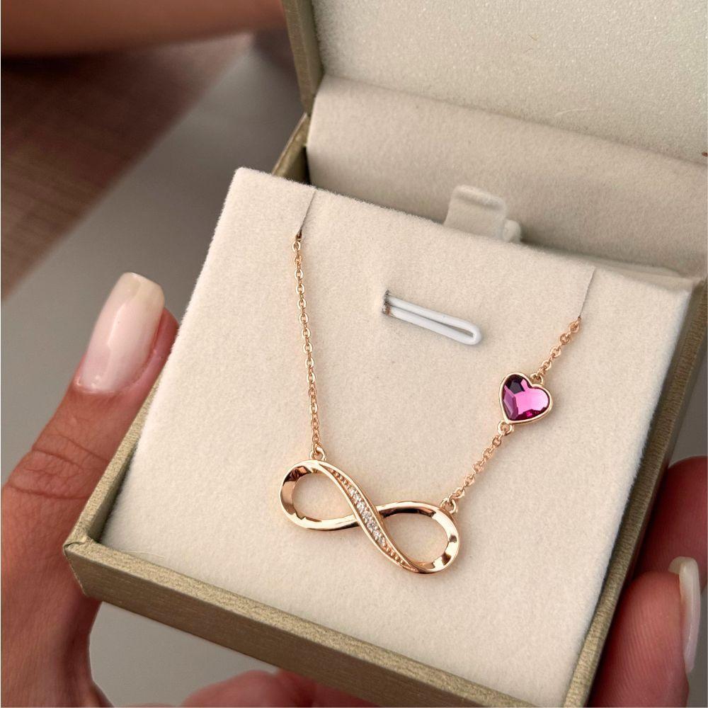 Collar Mujer Plata Italiana Nice You Rose Pink-1