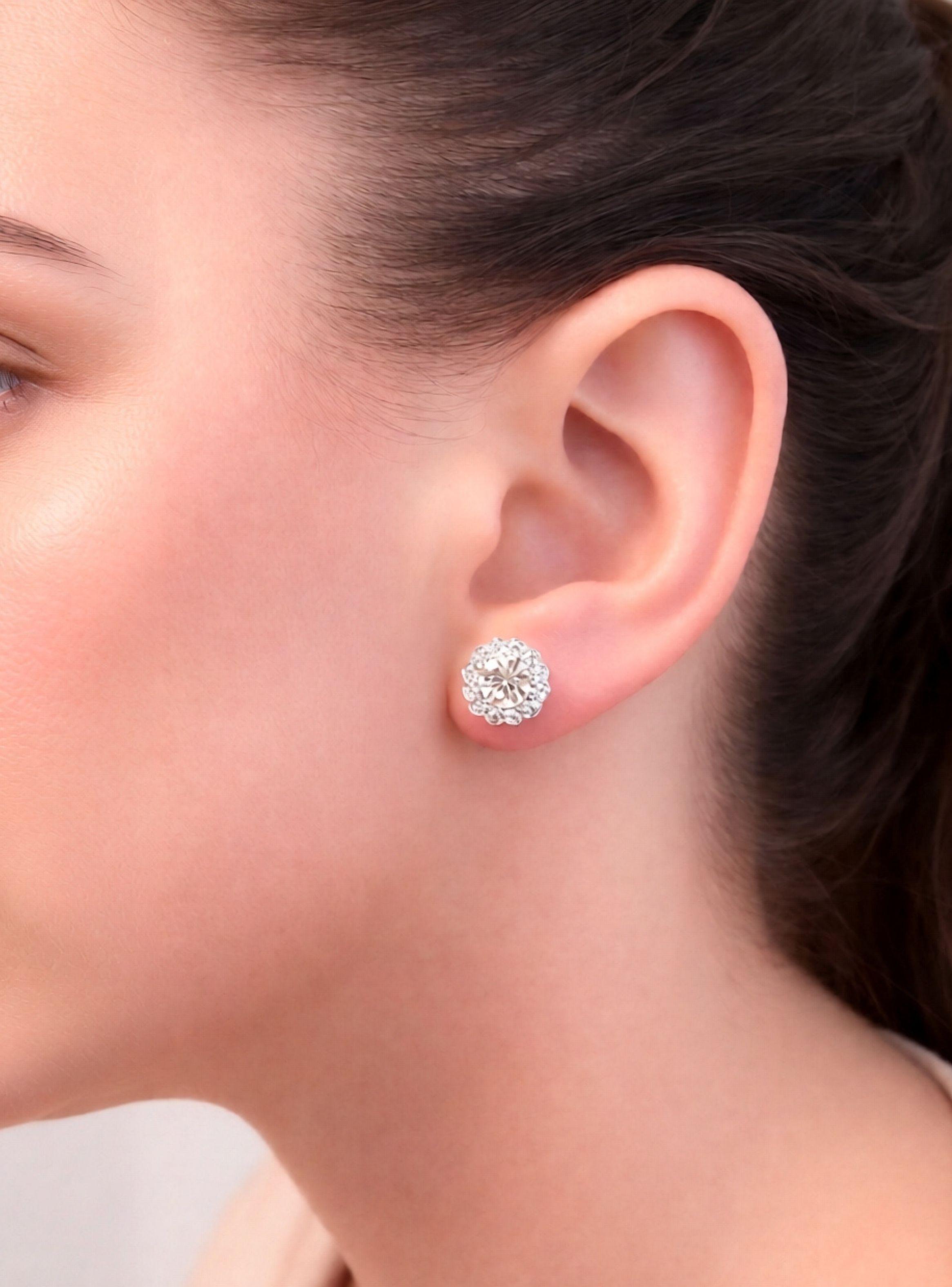 Aros Mujer Cristales Rosa Blanca-2
