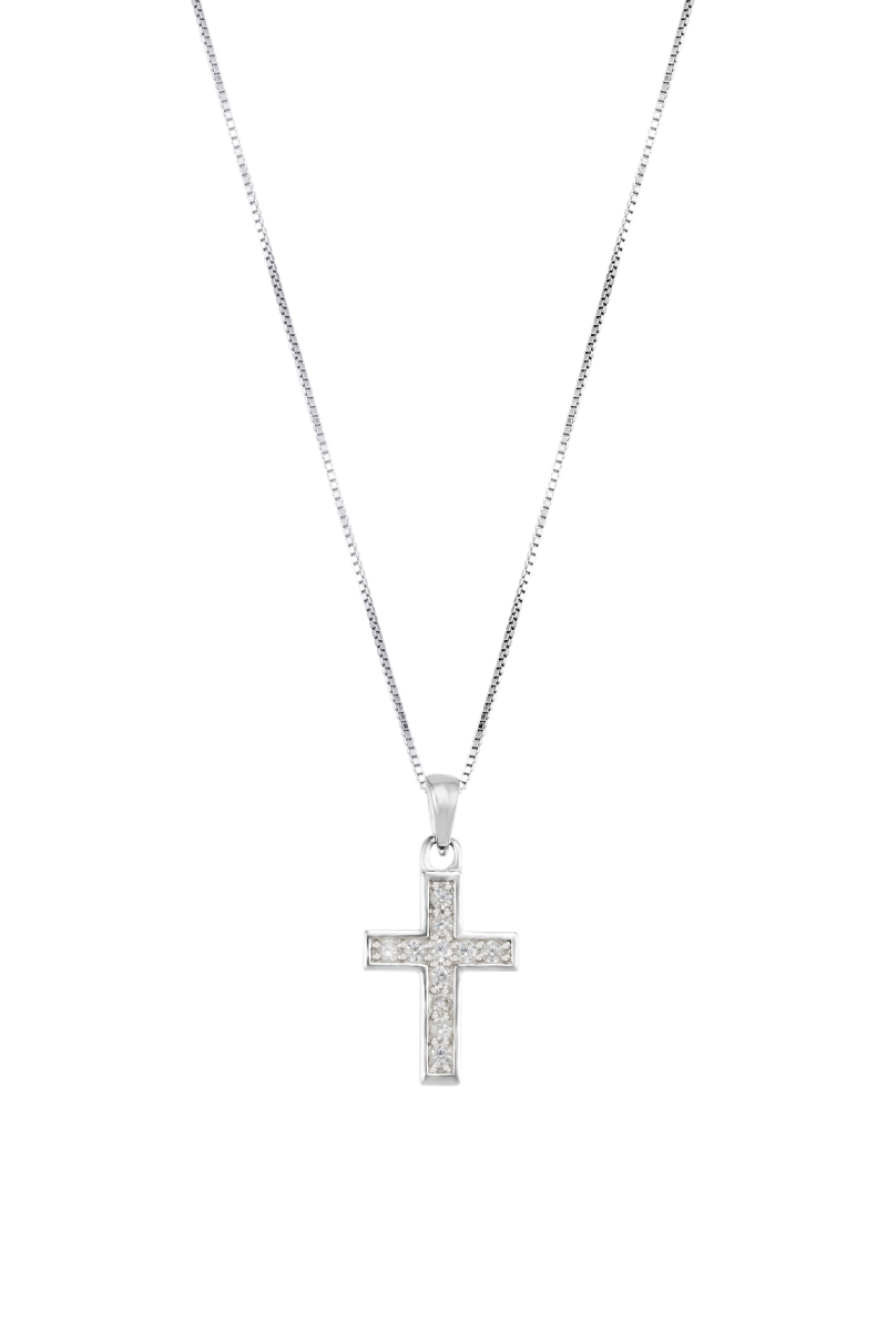 COLLAR MUJER PLATA ITALIANA CRUZ PEQUEÑA-0