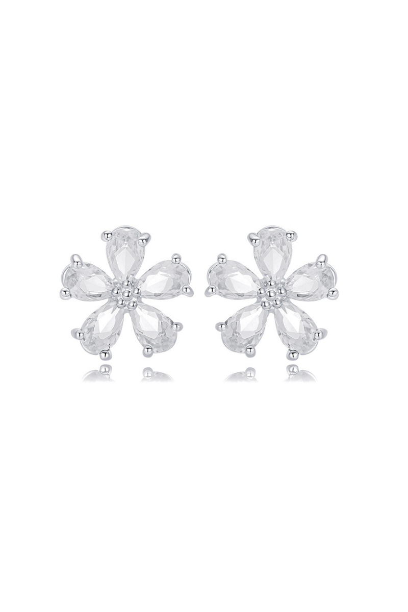 AROS MUJER CRISTALES FLOWER GLASS - BLANCO-0