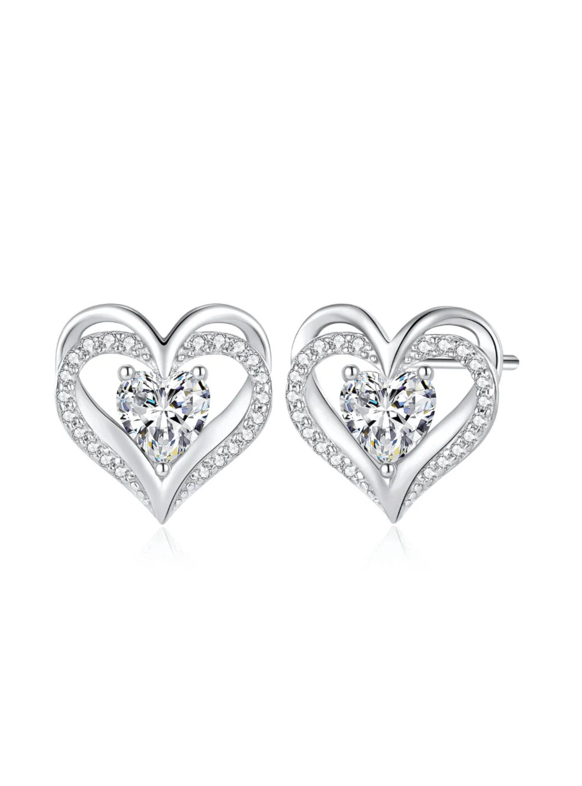 Aros Mujer Plata Italiana Love White-0