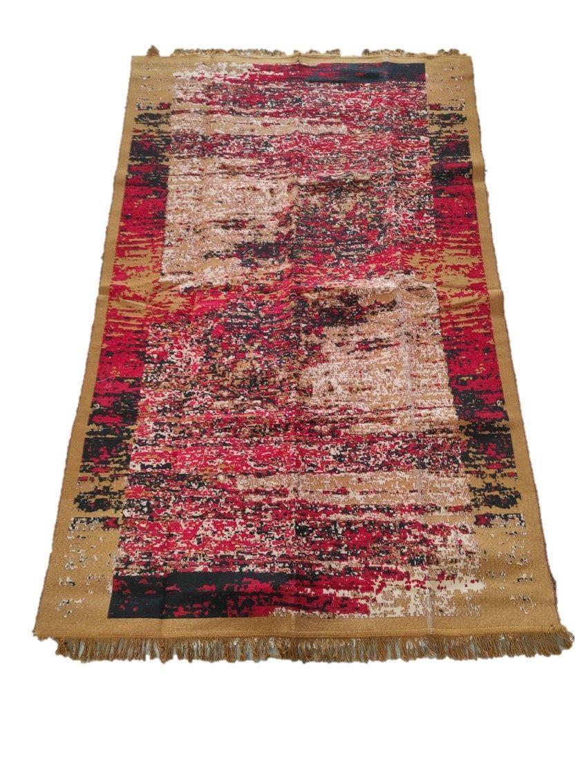 ALFOMBRA ZAGORA BEIGE Y ROJO YILDIS 150X230-1