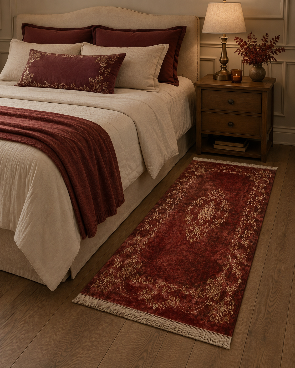 ALFOMBRA GULHAN BORDO 140X80-1
