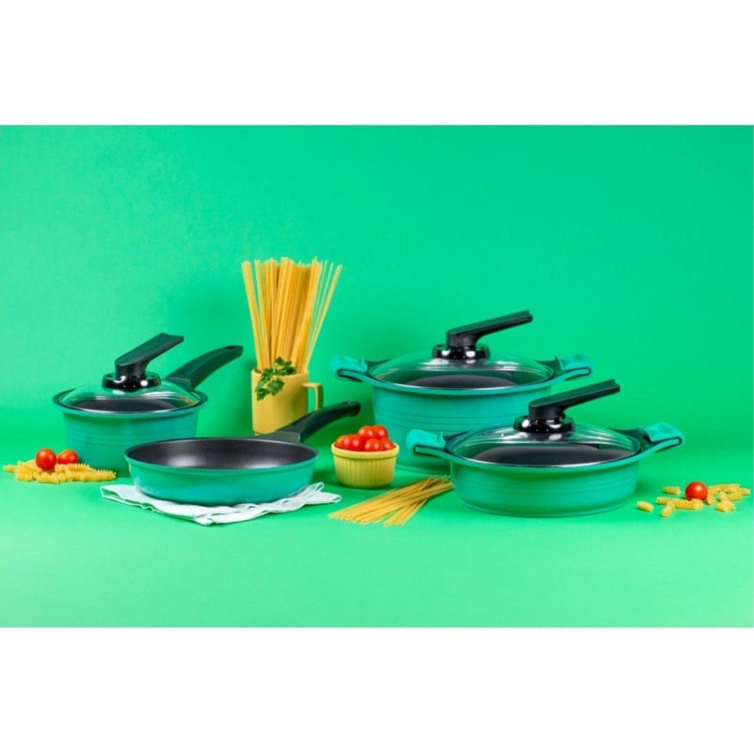 Batería Cocina 7 piezas Menta Roichen-2