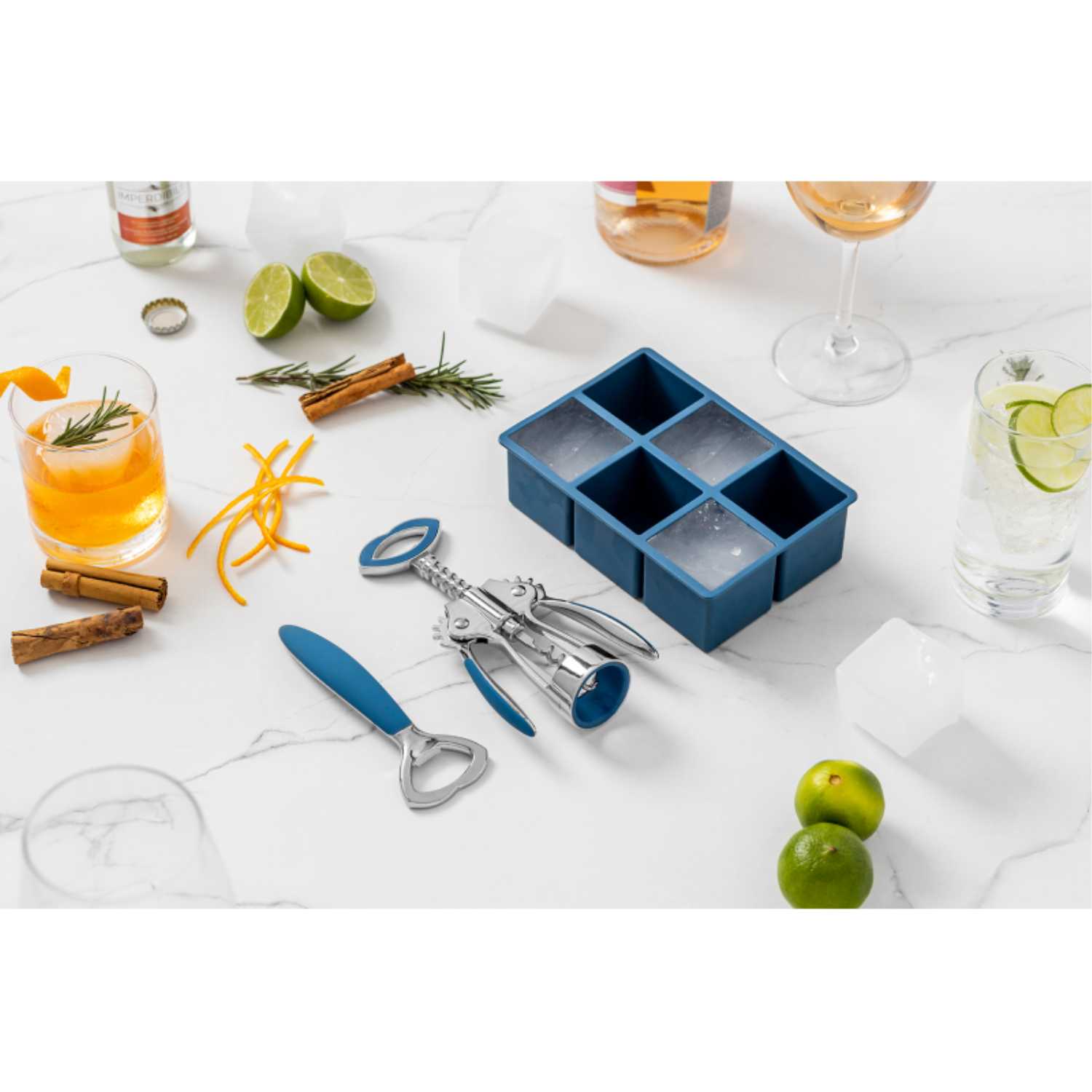 Sacacorcho Silicona Acero Inoxidable Azul FTA-3