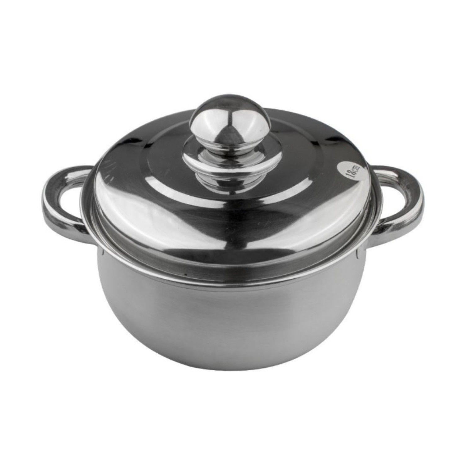 Cacerola 2,5lt 18x10,5cm Acero Inoxidable Gris Wolfen-2
