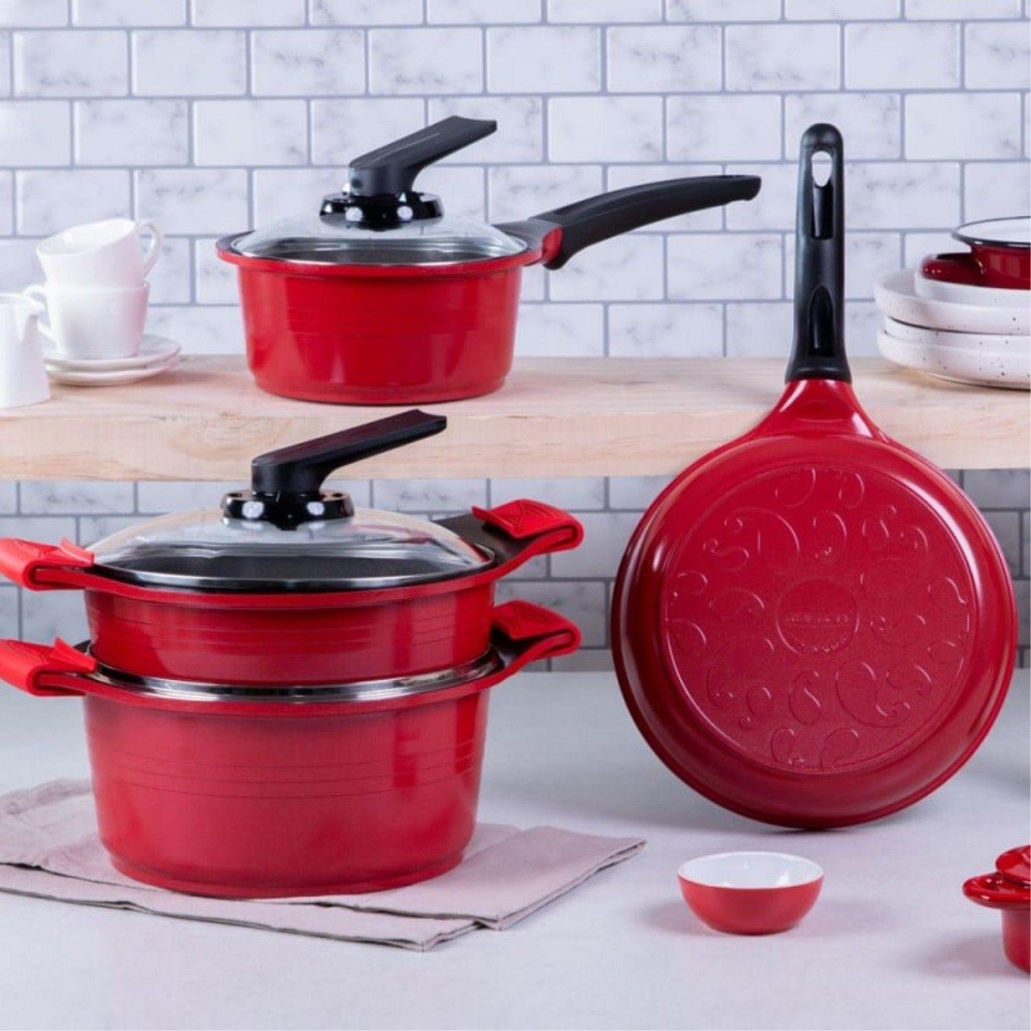 Batería Cocina 7pzs Granito Rojo Natural Roichen-1