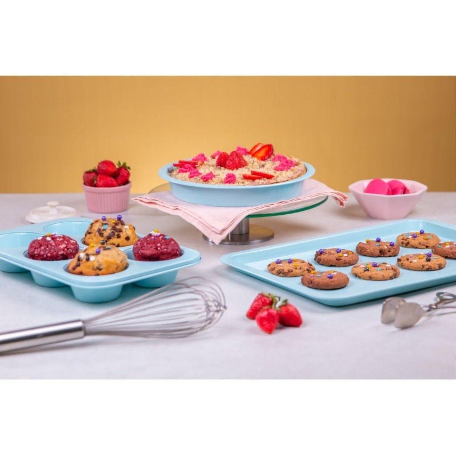 Set Repostería 3 pzs Celeste Acero Magnolia Roichen-1