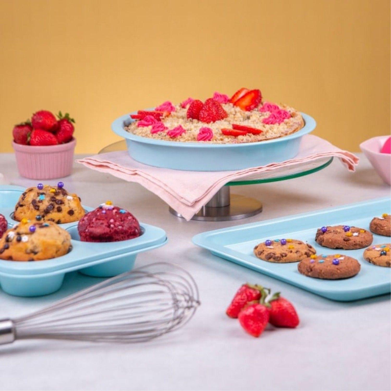 Set Repostería 3 pzs Celeste Acero Magnolia Roichen-2